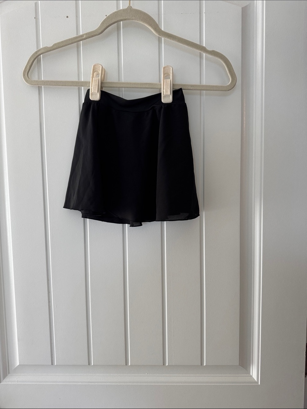 Girls' Black Dance Skirt with Elastic Waist